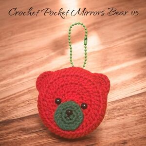 Crochet Bear Pocket Mirror – Handmade